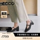 愛(ài)步（ECCO）單鞋女 26年夏季新款輕奢商務(wù)通勤羊皮淺口粗跟高跟鞋 麗芙250613 黑色25061301001 36
