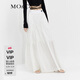 MO&Co.【涼感】松緊高腰長(cháng)款塔裙半身裙白色黑色設計感裙子