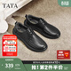 他她（TATA）男鞋舒適休閑皮鞋柔軟輕底羊皮革爸爸鞋2026春新OFZ01AM6 黑色（輕軟系帶） 41