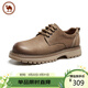 駱駝牌 男士休閑皮鞋牛皮英倫風(fēng)工裝鞋中年爸爸 P15A201022 黃棕 38