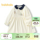巴拉巴拉童裝女童連衣裙學(xué)院風(fēng)A字裙2025秋寶寶翻領(lǐng)裙子甜美209325111002