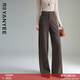 顏域加厚闊腿褲2025秋冬季新款保暖通勤西裝褲氣質(zhì)時(shí)尚百搭毛呢褲 咖色 M