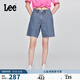 Lee涼涼褲25新品經(jīng)典五袋款設計輕薄天絲女百慕大牛仔短褲顯瘦潮