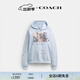蔻馳（COACH）女士小兔圖案連帽衛衣輕奢 淺藍色 S