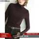 COCOBELLA混搭miu系高領(lǐng)打底衫女秋冬新款內搭長(cháng)袖T恤UT3217 葡萄紅 M