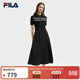 斐樂(lè ) 斐樂(lè )官方女裝連衣裙2025夏新款時(shí)尚休閑簡(jiǎn)約修身短袖連身裙子 正黑色-BK S 160/80A/S