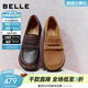 百麗（Belle）簡(jiǎn)約復古牛皮樂(lè )福鞋女2026春新商場(chǎng)同款平跟單鞋F2E1DAA6 咖啡色 36 (230mm)