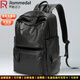 羅梅達爾（Rommedal）雙肩包男時(shí)尚簡(jiǎn)約大容量旅行包男士背包頭層牛皮學(xué)生書(shū)包雙肩包 黑色【京倉次日達】高43*寬30*厚15CM