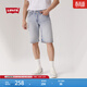 Levi's李維斯新款男士簡(jiǎn)約休閑405經(jīng)典直筒復古牛仔短褲 淺藍色 32 (12)