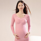 十月名裳孕婦哺乳秋衣秋褲套裝秋冬季自帶胸墊免穿文胸產(chǎn)后保暖喂奶月子服 粉色上衣【帶胸墊】 L105-120斤