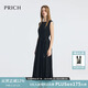 PRICH淡人氣質(zhì)無(wú)袖連衣裙百褶裙夏季收腰顯瘦飄逸長(cháng)裙女 19黑色 S (160)