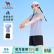駱駝（CAMEL）速干運動(dòng)服女短袖T恤褲跑步兩件套裝 J25BAXLN076 薇紫色/黑 M