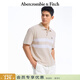 Abercrombie & Fitch【條紋POLO】小麋鹿圖案男裝25夏季美式POLO短袖T恤124-5299 淡咖色 S (175/92A)