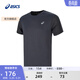 亞瑟士ASICS男子反光跑步短袖T恤反光夜視運動(dòng)T恤 2011D326-001 黑色 L