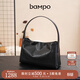 半坡飾族（bampo）新款玉枕包托特包頭層牛皮單肩斜挎包女士包包時(shí)尚女包38禮物 墨碳黑930S