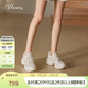 73Hours趙露思同款女鞋椰椰奶凍新款厚底增高運動(dòng)休閑老爹鞋女