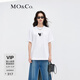 MO&Co.愛(ài)心印花圓領(lǐng)短袖寬松純棉T恤美式復古上衣上裝基礎黑白灰 漂白色 M 165