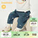巴拉巴拉童裝寶寶褲子嬰兒長(cháng)褲男童休閑褲撞色褲腰時(shí)尚可愛(ài)帥氣潮 綠色調00344 90