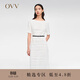 OVV春夏熱賣(mài)女裝一字領(lǐng)短袖簡(jiǎn)約直筒休閑連衣裙小白裙 漂白（凈色）07 L