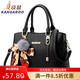 袋鼠（KANGAROO）中年時(shí)尚女包2026潮韓版女士手提包軟皮單肩包斜挎媽媽包送禮物 黑色