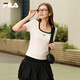 FILA 斐樂(lè )官方女裝短袖T恤2026新款夏季U型領(lǐng)修身簡(jiǎn)約短裝上衣 云菇白-WT L 170/88A/L
