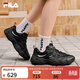 FILA 斐樂(lè )官方男鞋FLUID 7老爹鞋2026春季新款貓爪7代休閑鞋運動(dòng)鞋 黑/太空銀-BS 42