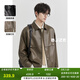 伯爵卓爾高級感定織PU皮夾克男士通勤機車(chē)風(fēng)2025春秋新款仿皮外套男 棕褐色 L
