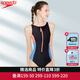 速比濤（Speedo）三角露背連體泳衣女不設限系列游泳健身式抗氯修身顯瘦24新品泳裝 黑色【挖空式肩背】 L (36) 身高170/體重58-64kg
