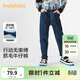 巴拉巴拉童裝兒童褲子男童長(cháng)褲秋冬裝寶寶直筒褲加絨時(shí)尚潮酷 牛仔深藍88301 150