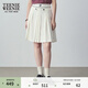 Teenie Weenie小熊女裝簡(jiǎn)約休閑夏季海軍風(fēng)百褶裙中裙白色高腰A字裙 白色 M