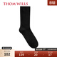 THOM WILLS襪子男士透氣男襪防臭商務(wù)棉襪中筒 黑色 6雙