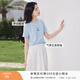 香影粉色t恤女裝短袖正肩2026夏季新款圓領(lǐng)卡通刺繡減齡上衣小衫 藍色 M 160/84A/95-110斤