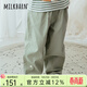 Milkbarn兒童長(cháng)褲 1-6歲男女童寬松休閑褲寶寶春秋外穿運動(dòng)褲子 淺灰綠 110 cm