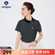 Navigare意大利小帆船條紋T恤衫女夏季斜門(mén)襟POLO衫短袖翻領(lǐng)休閑體恤衫 黑底白紋 L