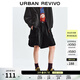 UR夏季新款男裝潮流休閑超寬松插扣織帶短褲UMV650059 正黑 (偏寬松) 32