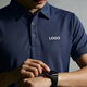 束揚高端工作翻領(lǐng)定制polo衫公司企業(yè)團隊統(tǒng)一服裝索羅娜短袖訂制夏季 【5A抗菌防螨+杜邦索羅納】石青 M