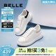 百麗（Belle）簡(jiǎn)約舒適小白鞋女商場(chǎng)同款平穩休閑板鞋D5Q1DAM6預售 白色/杏 37
