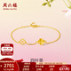 周六福（ZLF）  黃金手鏈女款足金999閃砂花朵四葉草手串 計價(jià) 16+3cm尾鏈 - 2.11g