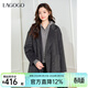 LAGOGO100%綿羊毛霧島閑行灰色雙面呢大衣拉谷谷2025冬新款外套 深灰色 L