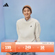 adidas情侶款休閑抓絨圓領(lǐng)長(cháng)袖衛衣套頭衫男女秋季阿迪達斯輕運動(dòng)   白色   XL