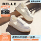 百麗（Belle）透氣網(wǎng)面小白鞋女厚底休閑運動(dòng)板鞋B1175BM3預售 蜂蜜牛乳-網(wǎng)面 37 (235mm)
