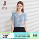 經(jīng)典故事（JANE STORY）2026夏季法式粉色襯衫女新款修身娃娃領(lǐng)襯衣氣質(zhì)短款雪紡衫上衣 淺藍色 M