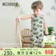 Milkbarn夏季兒童背心短褲套裝男女童童裝寶寶洋氣衣服 青空巨嘴鳥(niǎo) 110 (3-4歲-參考身高100-110cm)