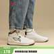 李寧天跡HI|板鞋男鞋中幫減震回彈柔軟輕量小白鞋復古休閑運動(dòng)鞋 云霧白/灰軍綠-1 41