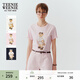 Teenie Weenie小熊女裝T恤夏季簡(jiǎn)約休閑粉色正肩圓領(lǐng)短袖 粉色 M