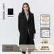 朗姿【精英衣櫥】復古中長(cháng)款外套女秋季新款收腰正肩風(fēng)衣高級感 黑色 2XL