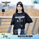 BOY LONDON【琥珀流光】男女經(jīng)典翅膀休閑涂鴉潮牌短袖T恤N01800 黑色 M