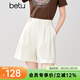 百圖betu女裝夏季新款短褲氣質(zhì)高腰西裝短褲抗皺褲子女2503T78 淺杏色 M
