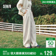 森馬（Semir）休閑褲女春中縫肌理長(cháng)褲掛飾半松緊腰寬松2026彎刀褲10A126127001