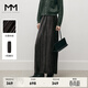 麥檬MM麥檬23年秋冬時(shí)尚絲絨H型百褶黑色長(cháng)裙半身裙女5EA242161 深灰 M